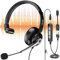 Wantek USB Headset with Mic One Ear, Headphones with Microphone 3.5mm/USB/Type C [3 IN 1] PC Headsets Over-Ear w/Noise Canceling Mute Volume for Computer Laptop, Call Center, Office, Game, Team Works