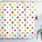 Tizhweqo Duschvorhang 180x200 Punkte Duschvorhang Bunte Punkte Badezimmer Vorhang Antischimmel Wasserdicht 3D Effekt Duschvorhänge Textil Polyester Stoff für Badewannen mit Haken C1488