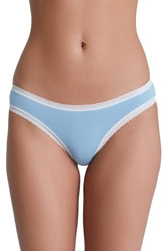 ALBERO NATUR Damen Slip Spitze Bio-Baumwolle Bikinislip Unterwäsche Unterhose (DE/NL/SE/PL, Alphanumerisch, L, Regular, Regular, Graublau)