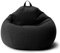 AD.CON Sitzsack mit EPS-Perlen Füllung Puff Relax-Sessel Sitzkissen Bodenkissen Bean Bag (Schwarz, 120x120x60 350L)