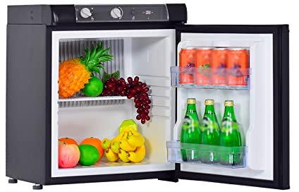 Suuim Réfrigérateurs compacts, réfrigérateur 1,4 pi³ 3 Voies Mini réfrigérateur à gaz Petit réfrigérateur Compact pour Camion Camping Noir