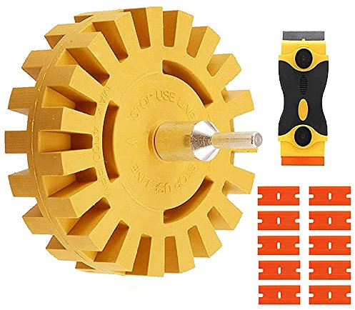 niso Radiergummi Abziehbild Entferner Set 4 Aufkleber und Vinyl Entferner mit Kunststoff Rasierklingen und Bohrer Adapter