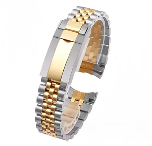 TIME WARRIOR Rolex 20 mm massives zweifarbiges goldfarbenes Jubilee Edelstahl für Submariner GMT-Master Uhrenarmband mit Logo