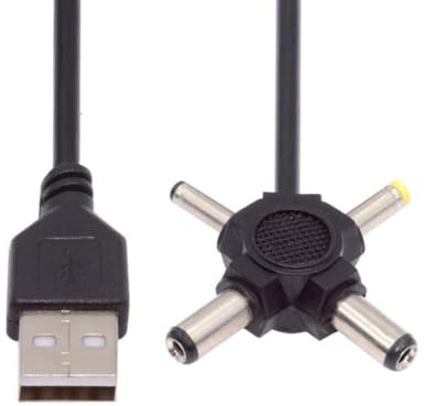 chenyang 4 in 1 DC 5 V, 5,5 x 2,5 mm, 5,5 x 2,1 mm, 4,0 x 1,7 mm, 3,5 x 1,3 mm su USB 2.0, cavo di ricarica, 1,5 m