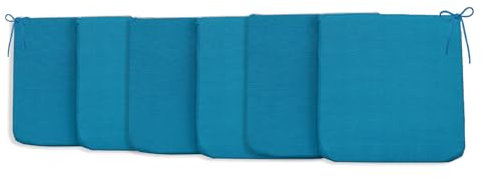 CHELY INTERMARKET Cojines de sillas 40x40x3cm Turquesa Set de 6 unds para Cocina, Salon y terraza