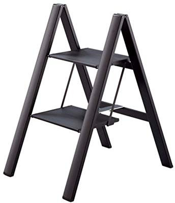 Trittleiter mit 2–3 Stufen, leichte Leiter, Klappleiter für Cafés, Geschäfte, Gebäudeservice, Mehrzweckleiter, rutschfeste Heimleiter/Schwarz/49 x 68 x 80 cm (Schwarz 49 x 68 x 80 cm) To pursue