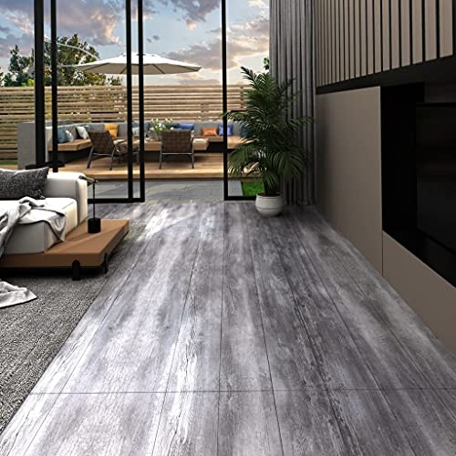 Building Materials Self-adhesive PVC Flooring Planks 2.51 m² 2 mm Matt Wood Grey Flooring & Carpet