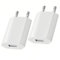 2 Piezas Cargador USB de Pared Universal 5V 1A,Adaptador de Alimentación Compatible con i Phone 14/13/12/11/XR/XS/Samsung/Xiaomi/Huawei,Enchufe USB Cargador Compacto para Casa y Viajes