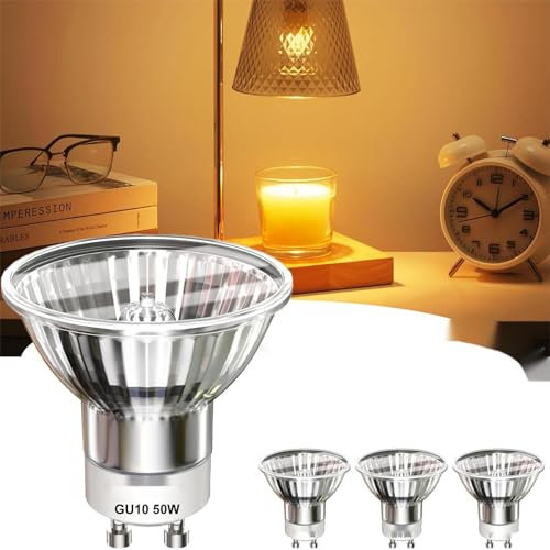 Funistree Candle Warmers Lamp Bulbs - 3 Pack GU10 230V 50W Bulb - GU10 Dimmable Long Lasting 50 Watt Bulbs for Candle Warmer