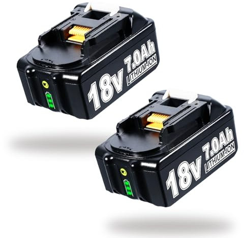 2 Pack 18V 7.0Ah BL1860B Replacement for Makita 18V Battery Compatible with Makita Battery and Charger BL1850B BL1830 BL1860B BL1860 BL1830B BL1840 BL1820 BL1815 BL1835 BL1845