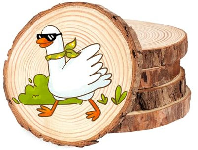 5 Pcs 14-15 cm Rondin Bois Sans Trou,Disques de Bois Brut Naturel, Disque Rondelles En Bois,Rondin De Bois Deco,Rondins de Bois Inachevées pour le Bricolage