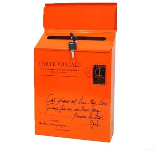 Cassetta postale classica da parete per lettere e giornali, accessorio per esterni, colore: arancione