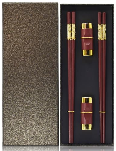 2 Paar Fiberglas-Essstäbchen, 24cm Wiederverwendbare Chinesische Stäbchen, Stäbchen zum essen,Japanisch Chopsticks,Sushi Stäbchen Set Chopsticks Aus Keramik,Essstäbchen spülmaschinenfest Geschenkset