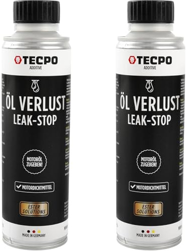 TECPO 2x Ölverlust Stop Ester 300 ml Motordichtmittel Motor-Öl Leak Stop Ölverlust