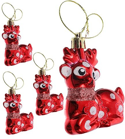 Cabilock Adornos Navideños De Ciervo Sika 4pcs Decoración Colgante para Árbol De Navidad Adornos De Navidad para Decoración del Árbol
