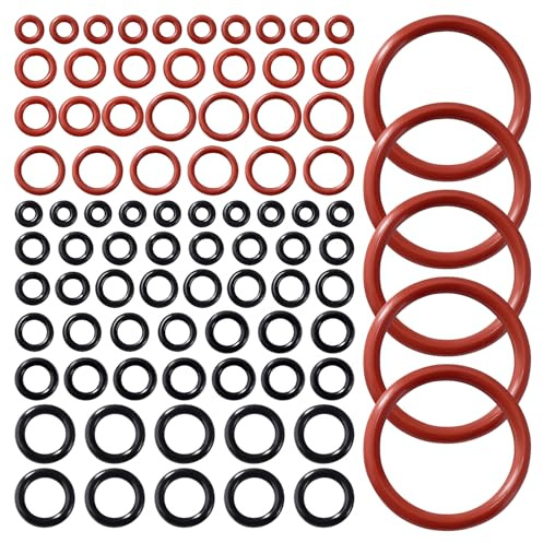 Lyeteung 85 Stücke Kaffeemaschinen O-Ringe Bausatz, Siliko Dichtungsringe Brühgruppe, Kompatibel mit Philips Saeco Spidem Gaggia