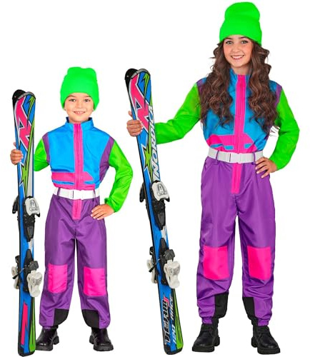 W WIDMANN MILANO Party Fashion - Skianzug Kostüm für Kinder | Overall und Gürtel, für Jungen & Mädchen, Skifahrer oder Snowboarder, für Karneval, Mottoparty