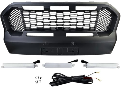 Waben Kühlergrill Performance Schwarz mit LED passend für Ford Ranger T8 19-23