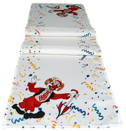 texpot Tischläufer 40 x 140 cm Druckmotiv Clown mit Schirm