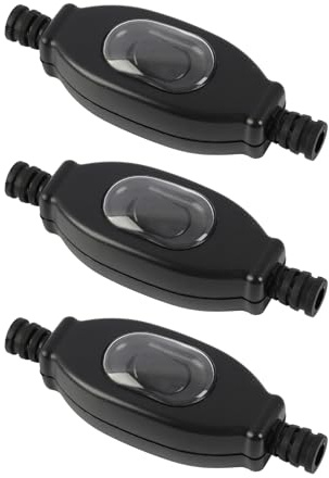 3PCS Interrupteur de cordon en ligne étanche, Pour Lampe Et Appareil Electrique Avec Commande Marche Arret Sur Cable Compatible Interrupteur Etanche 220v Et Interrupteur Lampe De Chevet