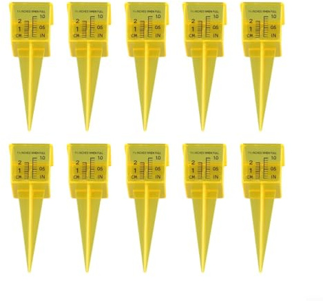Fauhapyway Pluviometro per esterni, giardino, prato, patio, strumento di misurazione accurato delle precipitazioni, con segni trasparenti, facile da montare, calibro in plastica (10 pezzi)