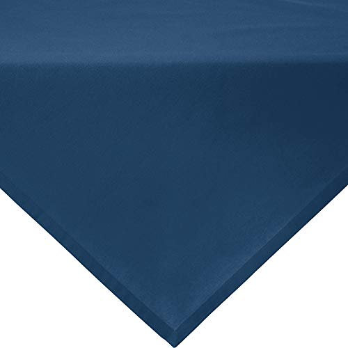 REDBEST Mitteldecke, Tischdecke Uni Seattle, 100% Baumwolle dunkelblau Größe 80x80 cm - Robustes, glattes Gewebe, mit hochwertigem Kuvertsaum