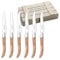 Lou Laguiole LOUIS Set de couteaux à steak tranchants, couteau à steak Laguiole, dans une boîte en bois avec couvercle, accessoire barbecue pour homme cadeau