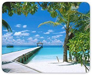 Destination Vinyl Ltd Maldives Beach Car Mouse Mat Pad - Palm Tree Holiday Sea Sky Gift Computer #8968