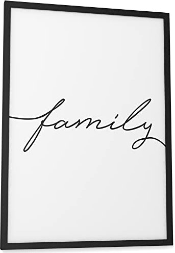 Papierschmiede® Typografie Poster, DIN A3 (30x42 cm), Wanddeko Wohnzimmer, Schlafzimmer, Küche, schwarz-weiß Bild mit Spruch OHNE Rahmen, family