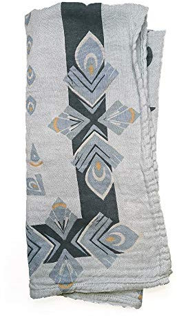 Elodie Details Baby Bambus Spucktuch Muslin Decke Oeko-Tex 80 x 80 cm - Everest Feathers, Blau/Grau