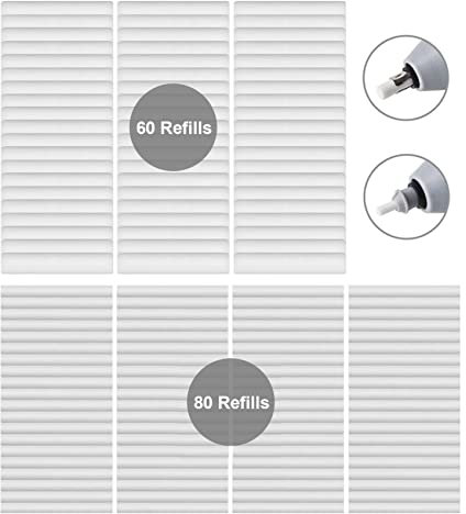 GuDoQi 140 Stück Ersatzradiergummis für Elektrischer Radiergummi, Elektrischer Eraser Refills, Ersatzradierer für Radierstift, 2 Größen (2.3mm 80pcs und 5mm 60pcs)