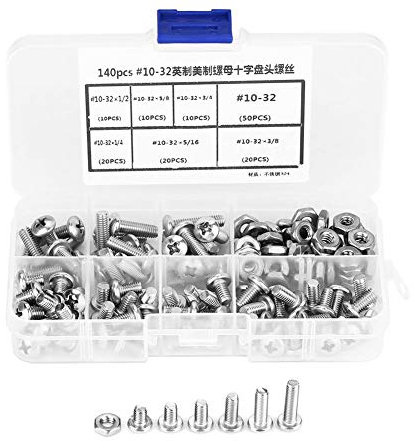 Sortiment mit 140 Zylinderkopfschrauben aus Edelstahl 304#10¨C32