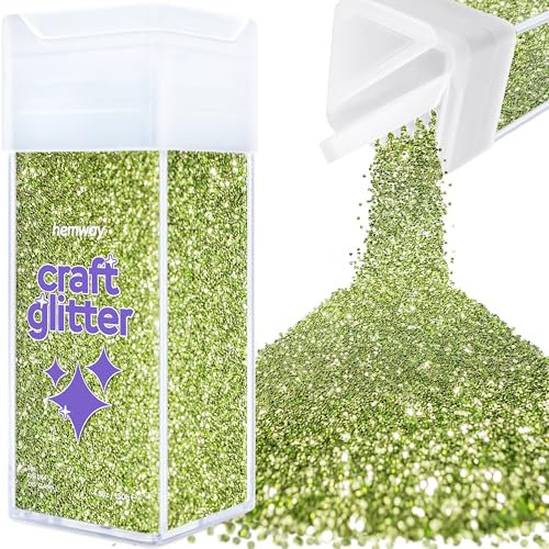 Hemway Premium Craft Glitter Shaker - Olive Green | 130g Fine Metallic Flake Sequins for Resin & Epoxy Crafts | Craft Supplies for Festival, Tumblers, Body, Face, Eye & Nail Art
