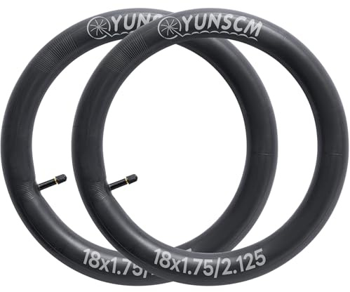 YunSCM 2PCS 47/57-355 18 Zoll Schlauch 18x1.75 18x1.90 18x1.95 18x2.0 18x2.10 18x2.125 AV32mm Valve Schrader-Ventil, kompatibel 18 Zoll Fahrradschlauch/Kinderfahrrad/E-Fahrrad Schlauch 18X1.75/2.125