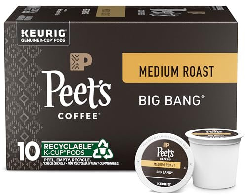 Peet's Coffee, Medium Roast K-Cup Pods for Keurig Brewers - Big Bang 10 Count (1 Box of 10 K-Cup Pods)