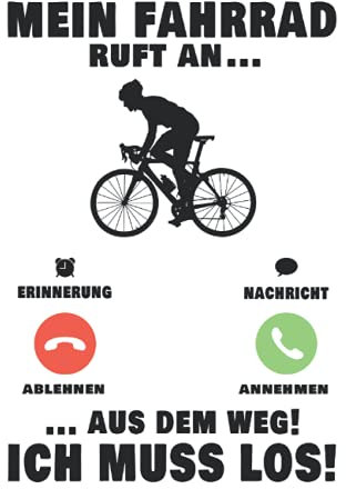 Fahrrad Notizbuch: Fahrrad Anruf Radfahrer Fahrradtour Radsportler / 6x9 Zoll / 120 gepunktete Seiten Seiten