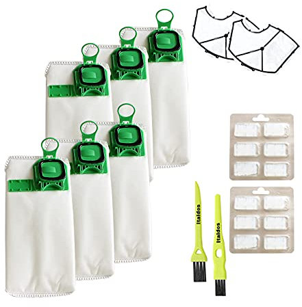 Italdos Bolsas para aspiradora Kobold VK140 VK150 con filtro de repuesto – 6 bolsas + 2 filtros de motor + 12 fragancias