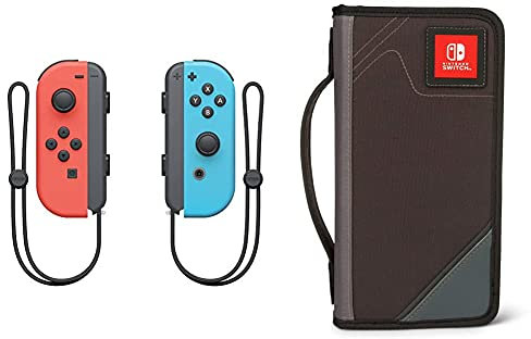 Nintendo Switch Controller Set da 2 Joystick, Rosso e Blu + Custodia Folio