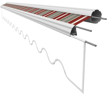 VANA Markisenstoff ohne Volant für 6 x 3,5 m Markise Ersatzstoff Markisentuch Markisenbespannung Sonnenschutz fertig genäht Maß 5,83 x 3,5 m Design SPD036