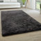 Paco Home Hochflor Teppich Wohnzimmer rutschfest Fellteppich Shaggy Flauschig Weich Modern Kunstfell Fell Imitat Einfarbig, Grösse:200x290 cm, Farbe:Anthrazit