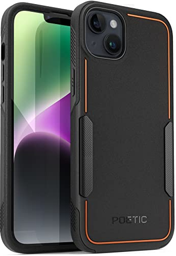 Poetic Neon Series Case Compatible with iPhone 14 6.1 inch (2022 Release), Dual Layer Heavy Duty Tough Rugged Lightweight Slim Shockproof Protective Case, Black
