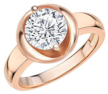 Zeeme Basic Damen Ring 925/- Sterling Silber Glänzend Zirkonia rot 360272317-2