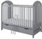 kiki design Babybett mit Schublade & Matratze, Babybett mit Schaumstoff Matratze 120x60 cm Höhenverstellbar, Kiefernholz, Mit Motiv Bär - Baby Bett - Kinderbett - Babybetten - Bett Baby Farbe Grau