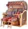 bene living Strandkorb-Set Königssee Teak Bullauge - PE grau - Modell 584 - Liftersystem