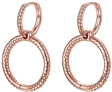 Orecchini Doppi Cerchi Snake Rosè in argento 925 - Les Folies per Pandora