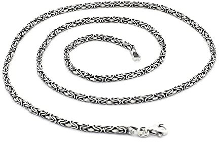 mysilverworld 925 Sterling Silber Herren König Byzantinische Kastenkette Halskette, 65cm, Metall, Nicht bekannt
