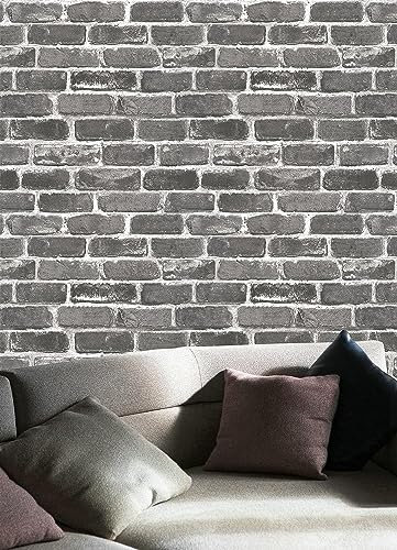 RchSLK Selbstklebend Tapete Wandpapier Ziegel Selbstklebende Wandaufkleber Vintage Backstein Stein Grau Rot tapeten Dekorative Aufkleber für Möbel Wandtür Wasserdicht