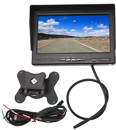 Rückfahrmonitor, Rückfahrmonitor-Kit 7-Zoll-IPS-Bildschirm PAL NTSC-Format DC 9 Bis 35 V Parkrückfahrmonitor-Set für LKW-Anhänger-Wohnmobil-Pickups (Aviation-Anschluss)