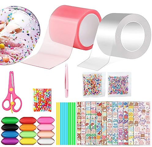 Powmag Nano Tape Bubbles Kit, Bubble Tape DIY,Blowing Bubble Tape, Bubble Tape Nano,Transparentes Mehrzweck-Plakatband, Blasen Balloon Fidget-Spielzeug für Jungen und Mädchen