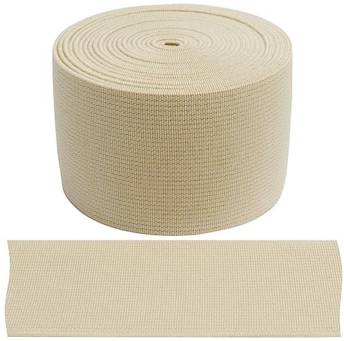 AERZETIX - C67413 - Gummiband flach gewebt 3 m - breite 50 mm - Farbe beige - aus Polyester und Latex - konfektion, kurzwaren, nähen, Bekleidung, Stoffe, gürtel, Hosen, Rocke